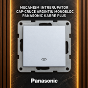Mecanism Intrerupator Cap-Cruce Argintiu Monobloc Panasonic Karre Plus