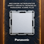 Mecanism Intrerupator Simplu Argintiu Monobloc Panasonic Karre Plus