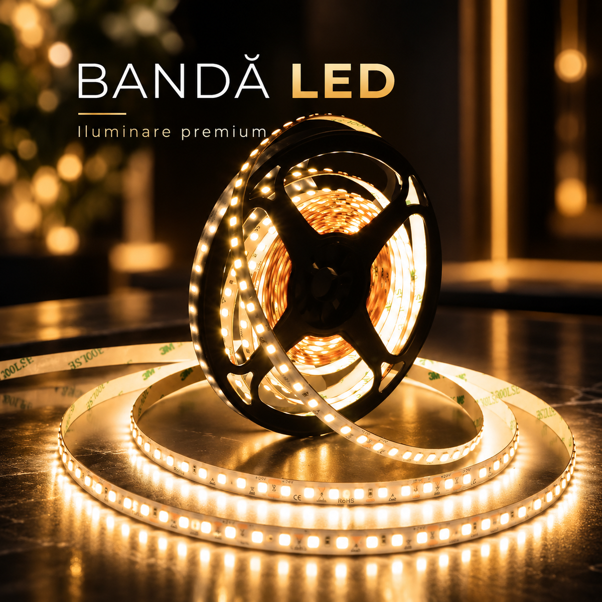 Banda LED 12V - 2835 120 SMD/ml Waterproof - rola 5 metri