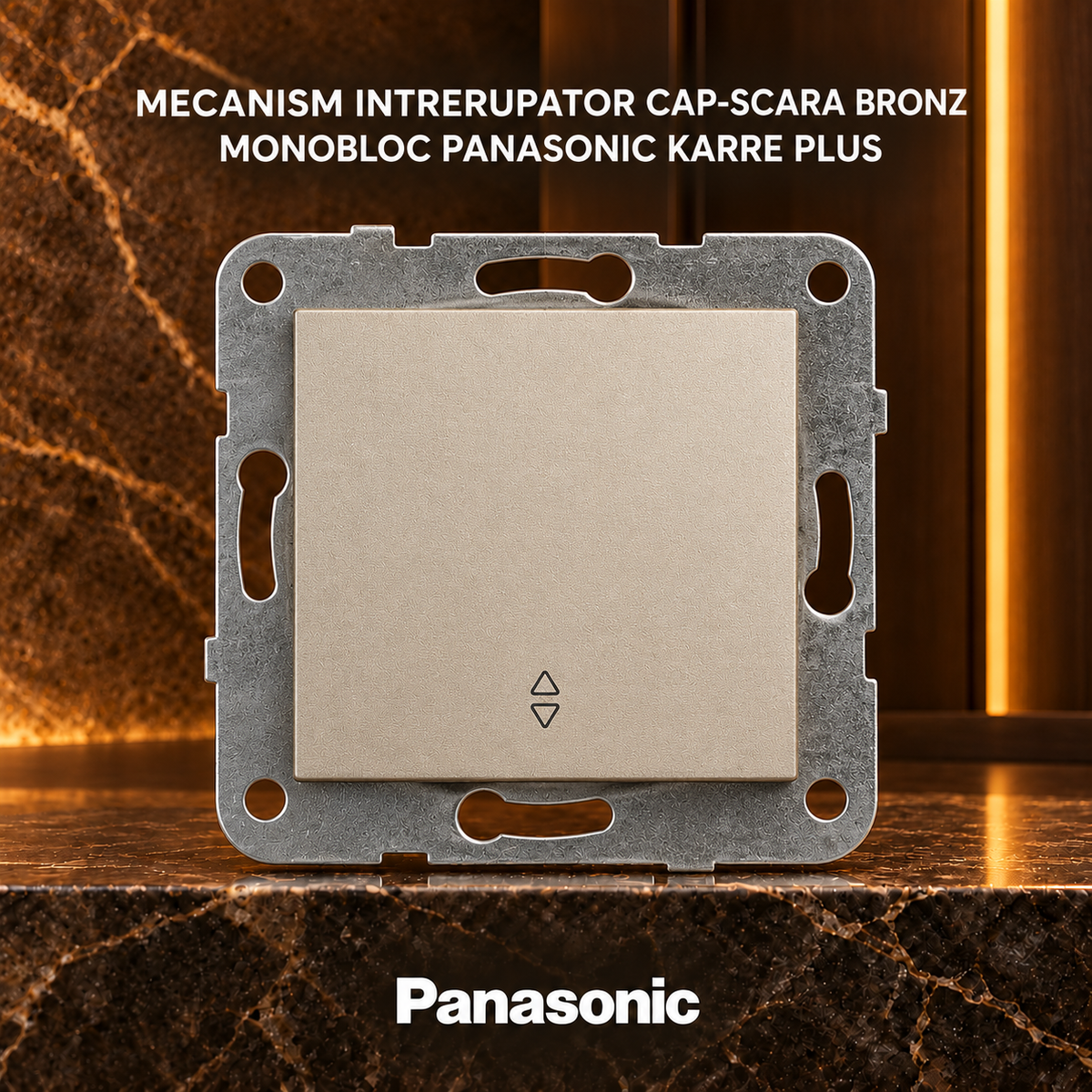Mecanism Intrerupator Cap-Scara Bronz Monobloc Panasonic Karre Plus