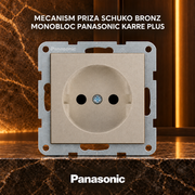 Mecanism Priza Schuko Bronz Monobloc Panasonic Karre Plus