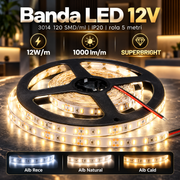 Banda LED 12V - 3014 120 SMD/ml IP20 - rola 5 metri