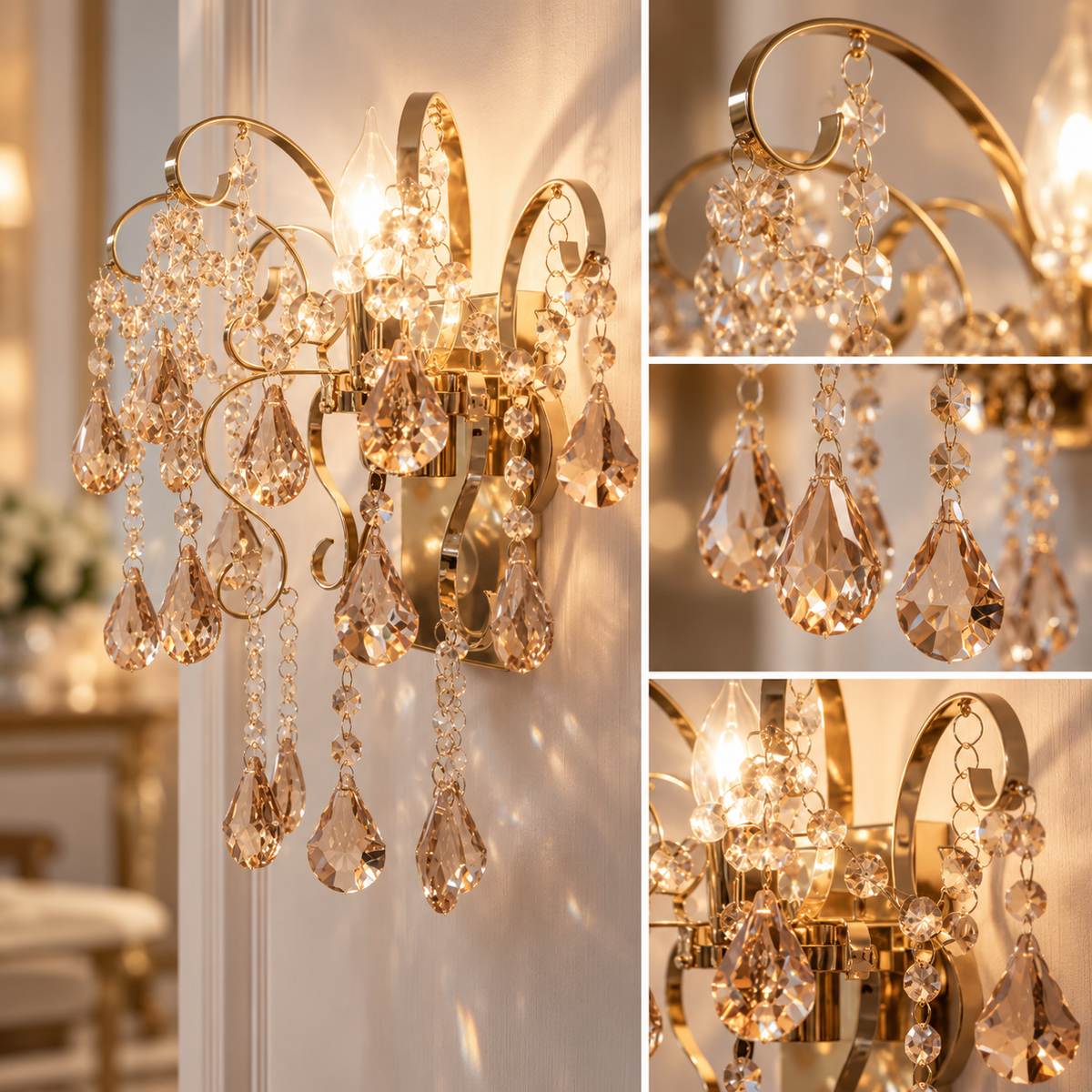 Aplica Perete Cristal MONACO Gold