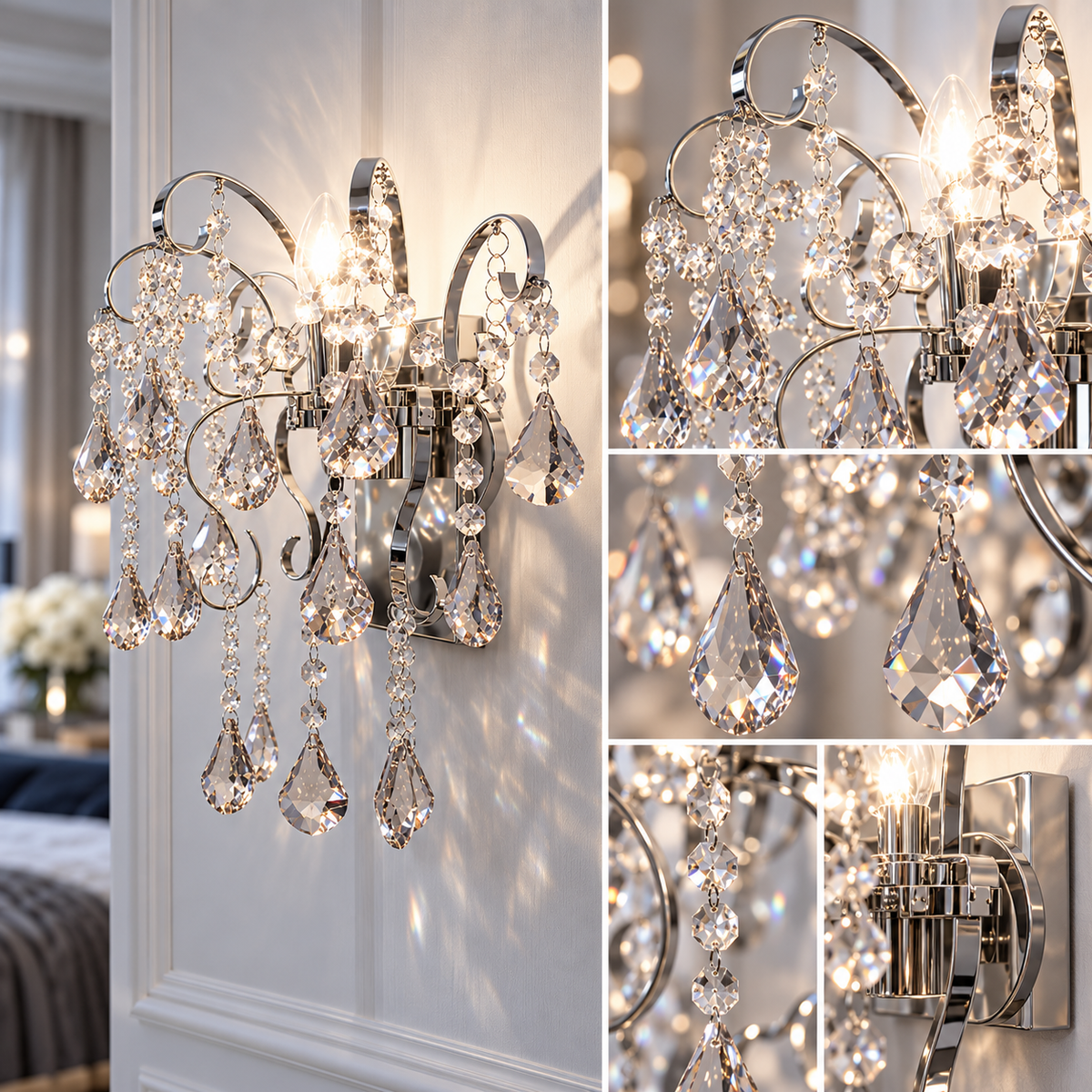 Aplica Perete Cristal MONACO Silver