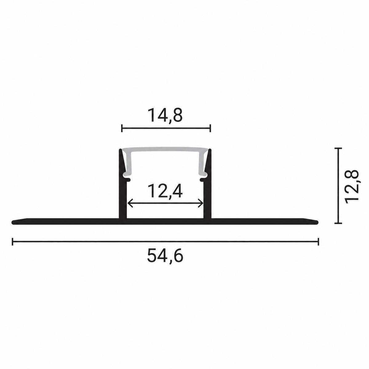 Profil Aluminiu Incastrabil Sub Rigips 13mm, 2 Metri