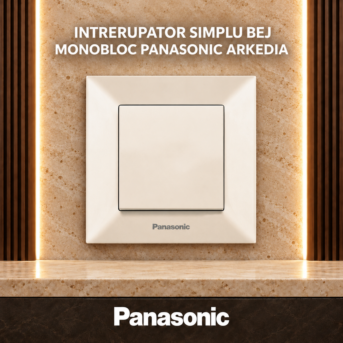Intrerupator Simplu Bej Monobloc Panasonic Arkedia