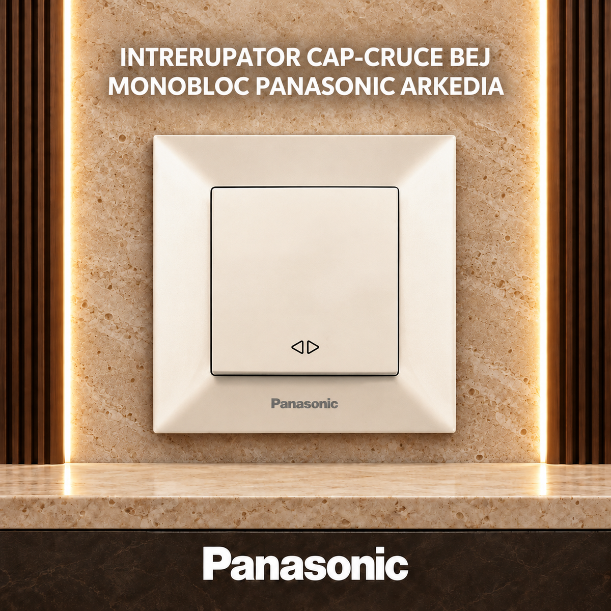 Intrerupator Cap-Cruce Bej Monobloc Panasonic Arkedia