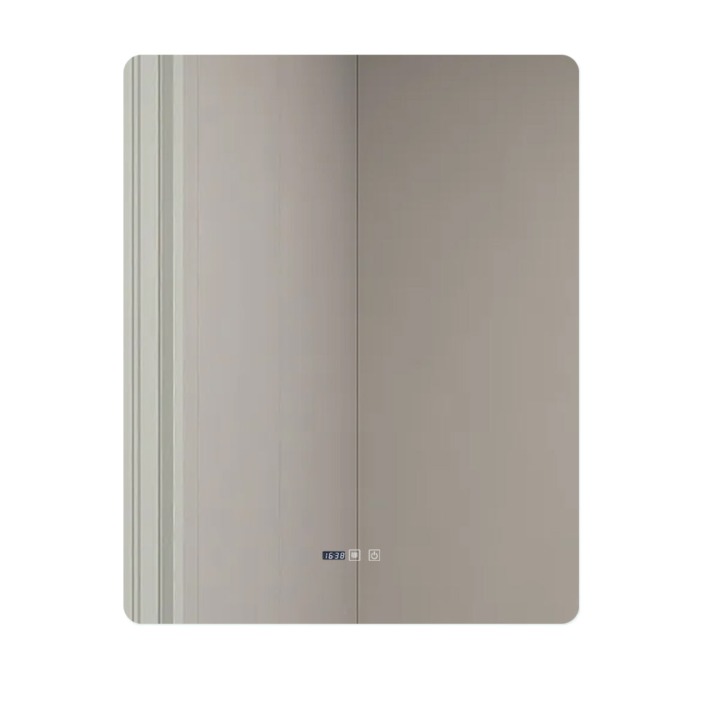 Oglinda LED Dreptunghiulara cu Ceas 100x80cm Functie Dezaburire si Touch