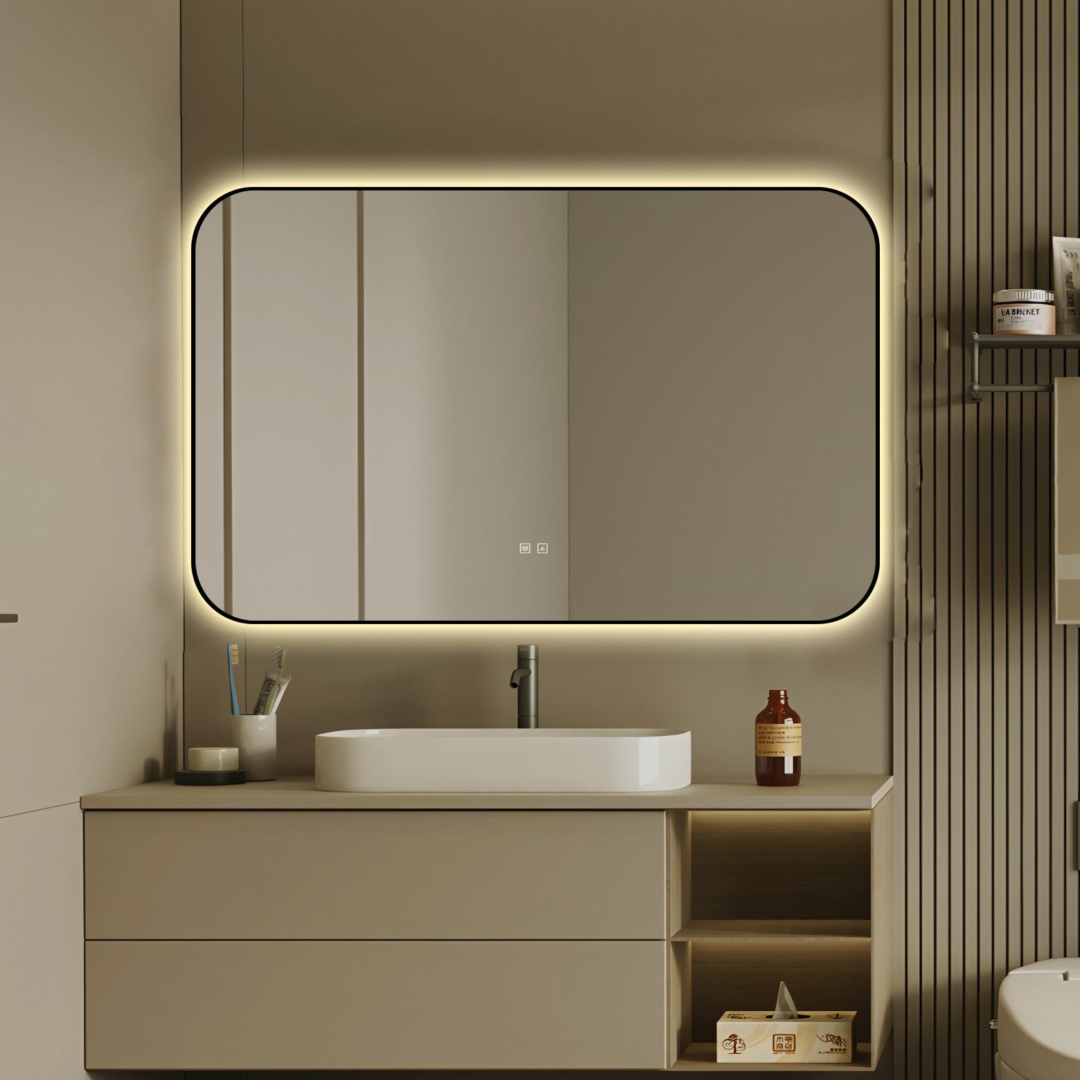 Oglinda LED Dreptunghiulara 110x70cm Functie Dezaburire si Touch