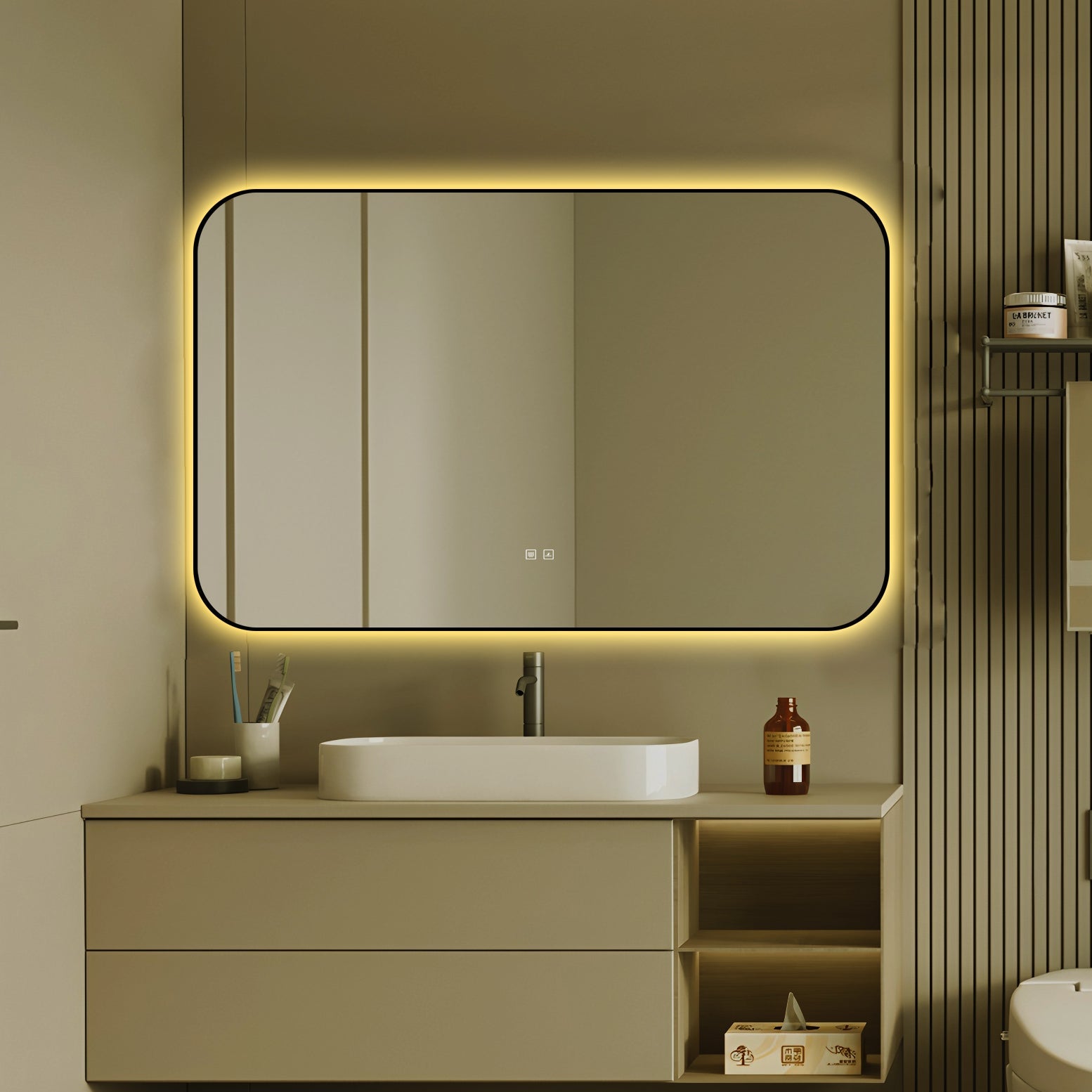 Oglinda LED Dreptunghiulara 110x70cm Functie Dezaburire si Touch