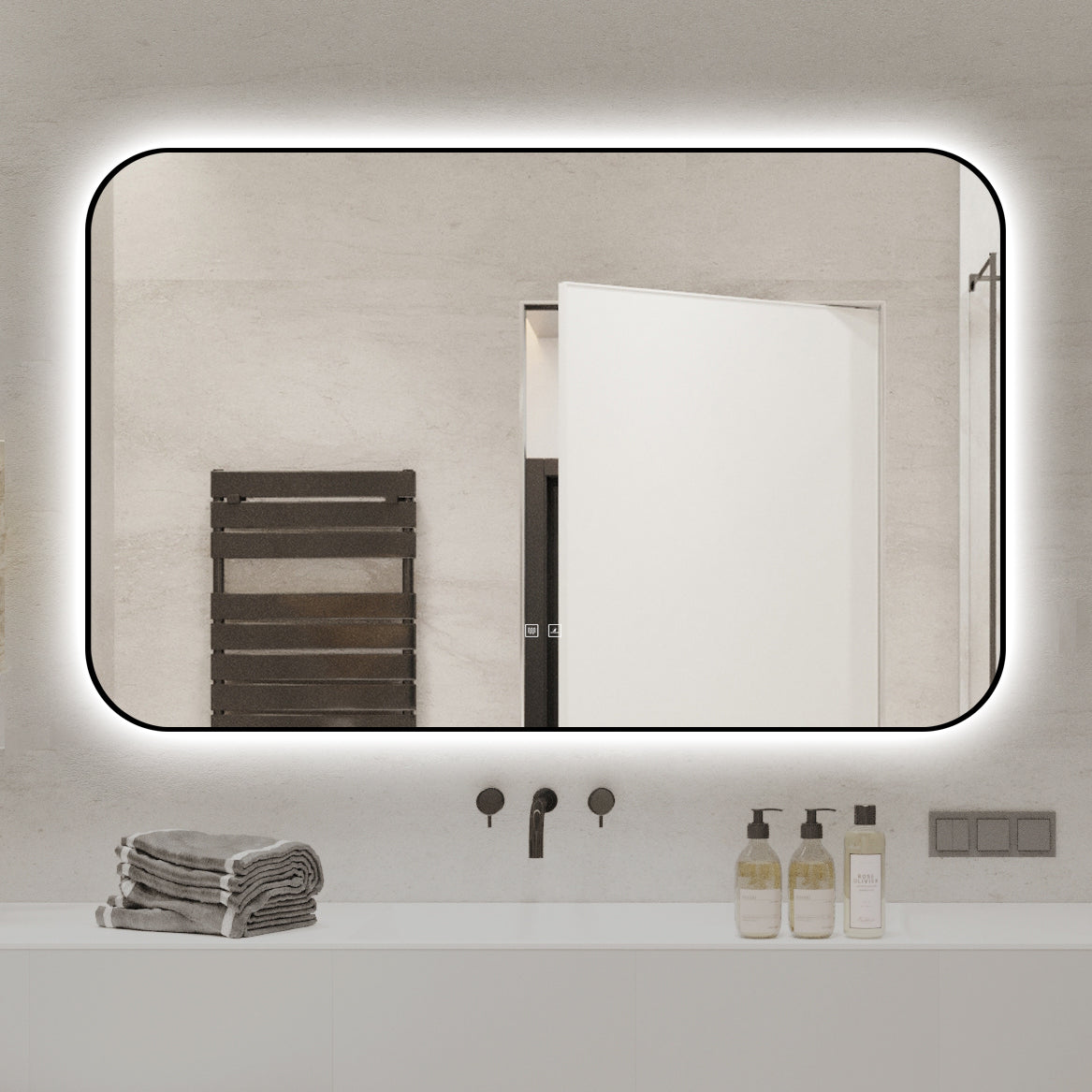 Oglinda LED Dreptunghiulara 110x70cm Functie Dezaburire si Touch