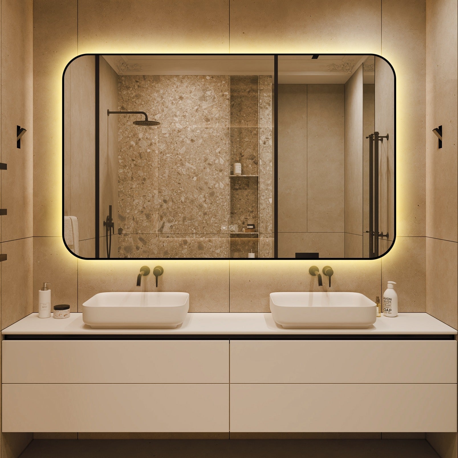 Oglinda LED Dreptunghiulara 130x80cm Functie Dezaburire si Touch