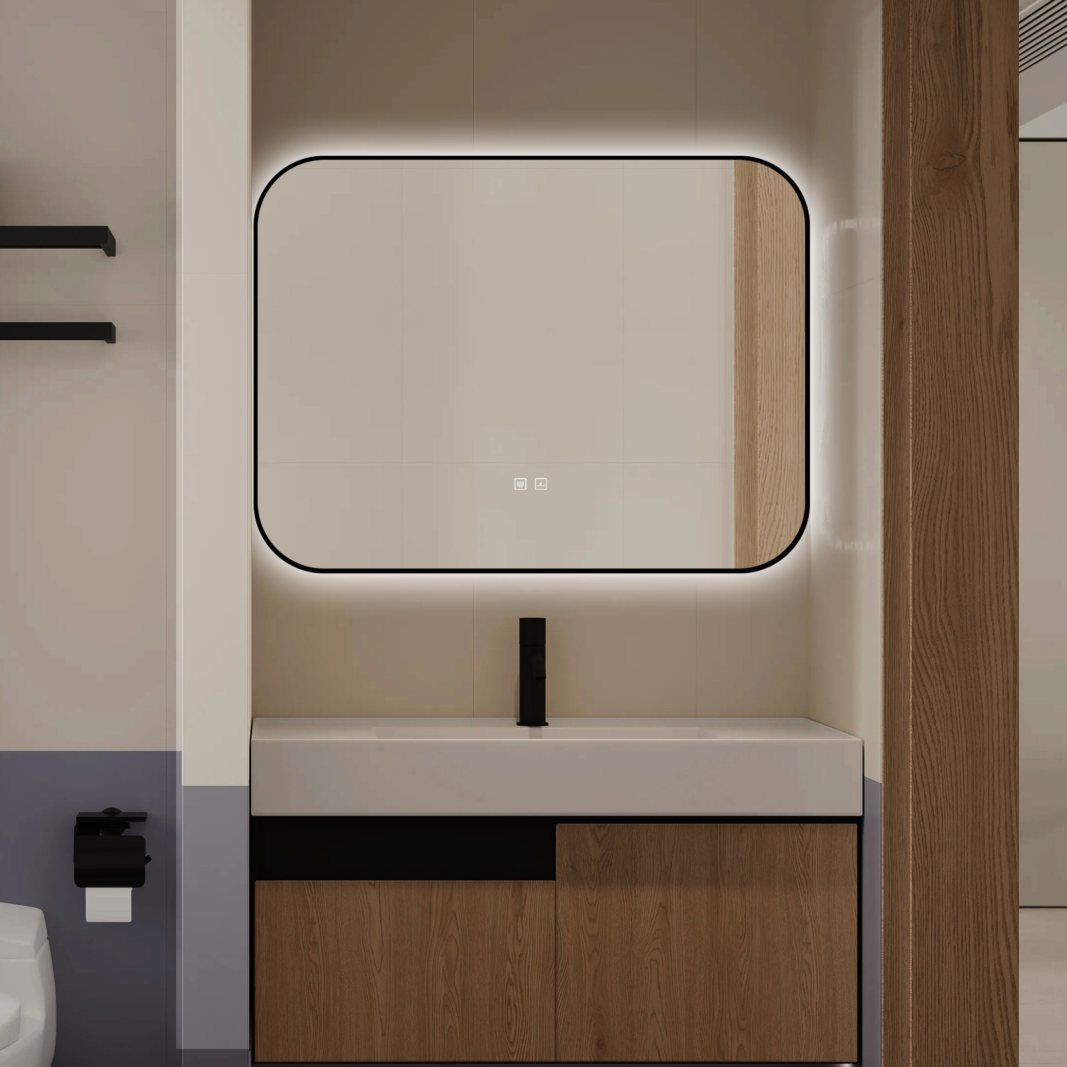 Oglinda LED Dreptunghiulara 80x60cm Functie Dezaburire si Touch