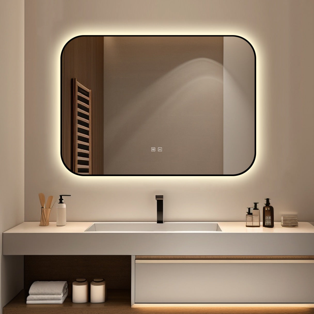 Oglinda LED Dreptunghiulara 90x65cm Functie Dezaburire si Touch