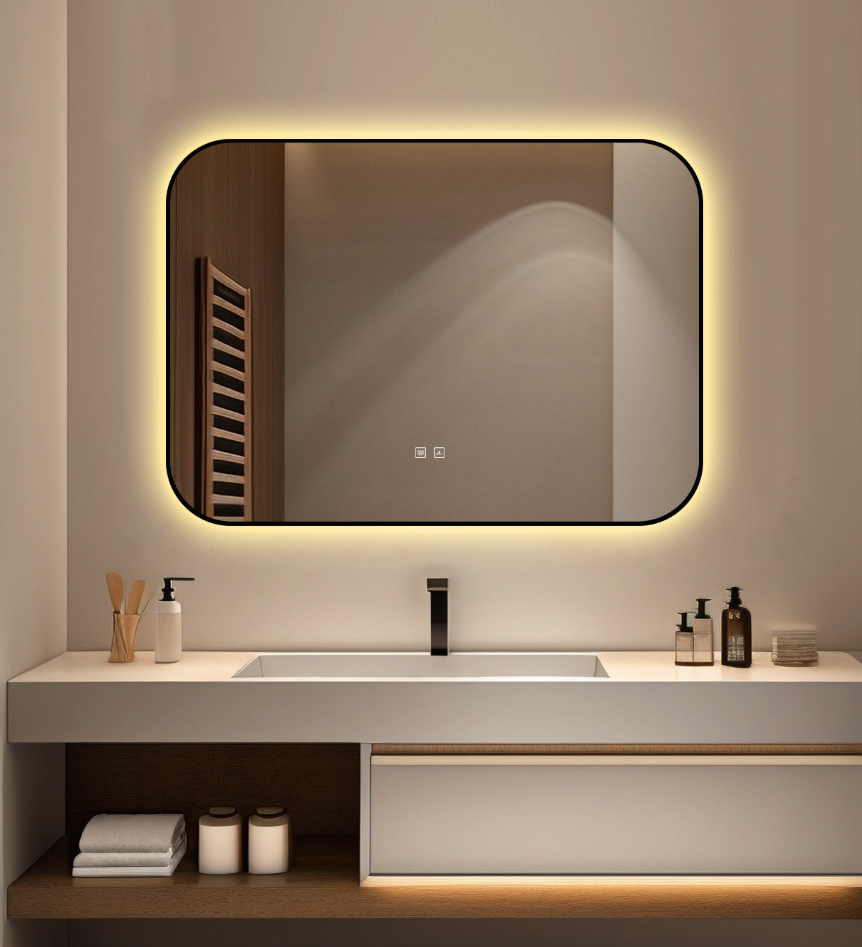 Oglinda LED Dreptunghiulara 90x65cm Functie Dezaburire si Touch