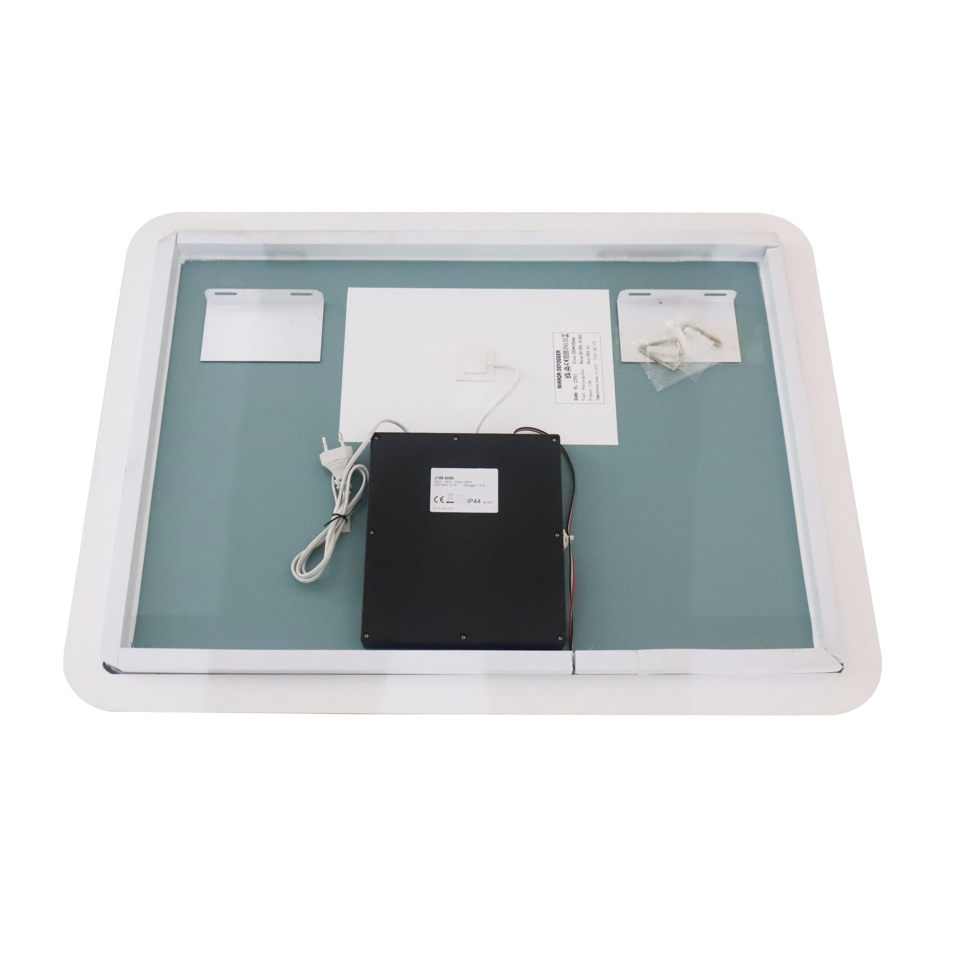 Oglinda LED Dreptunghiulara cu Ceas 80x60cm Functie Dezaburire si Touch