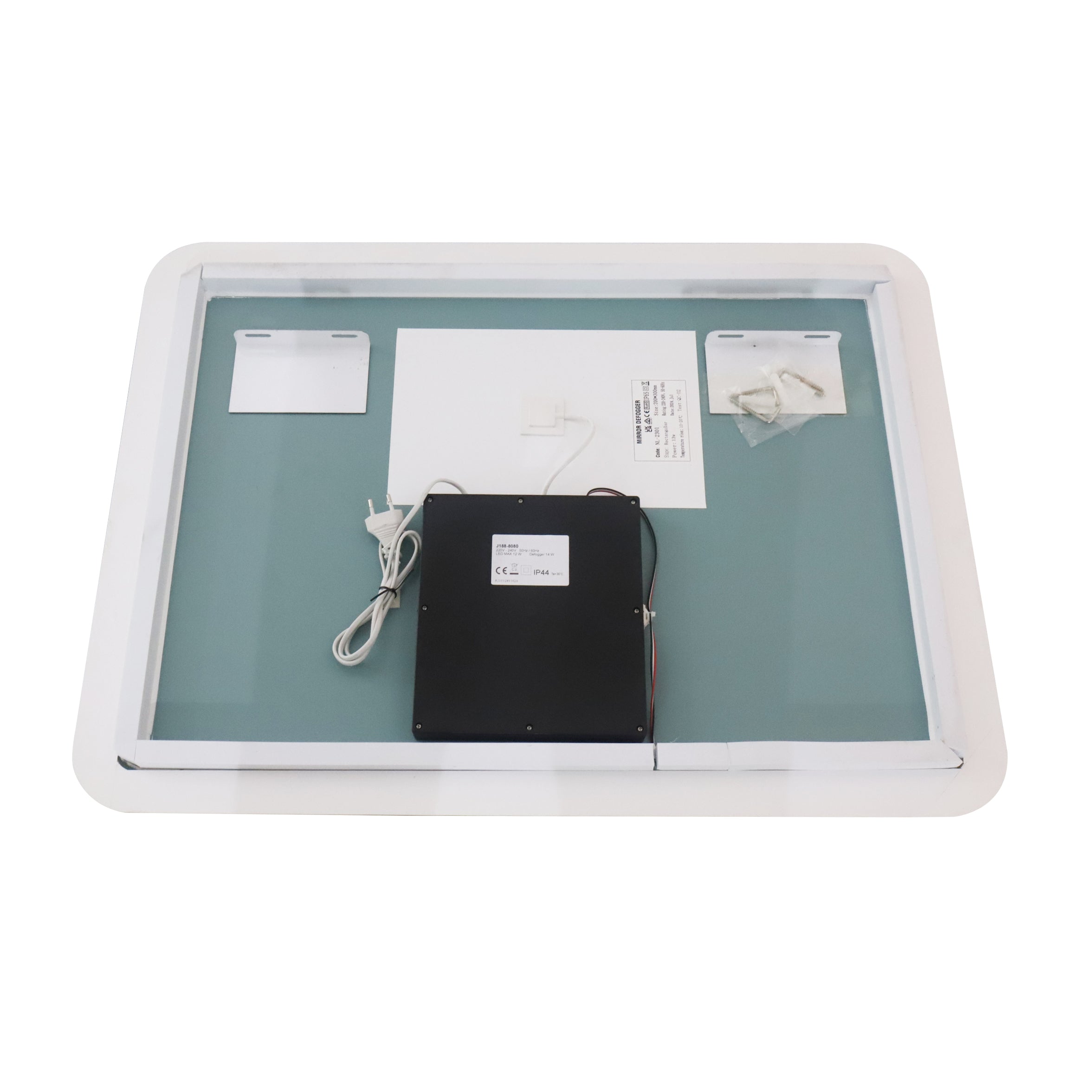 Oglinda LED Dreptunghiulara cu Ceas 80x60cm Functie Dezaburire si Touch