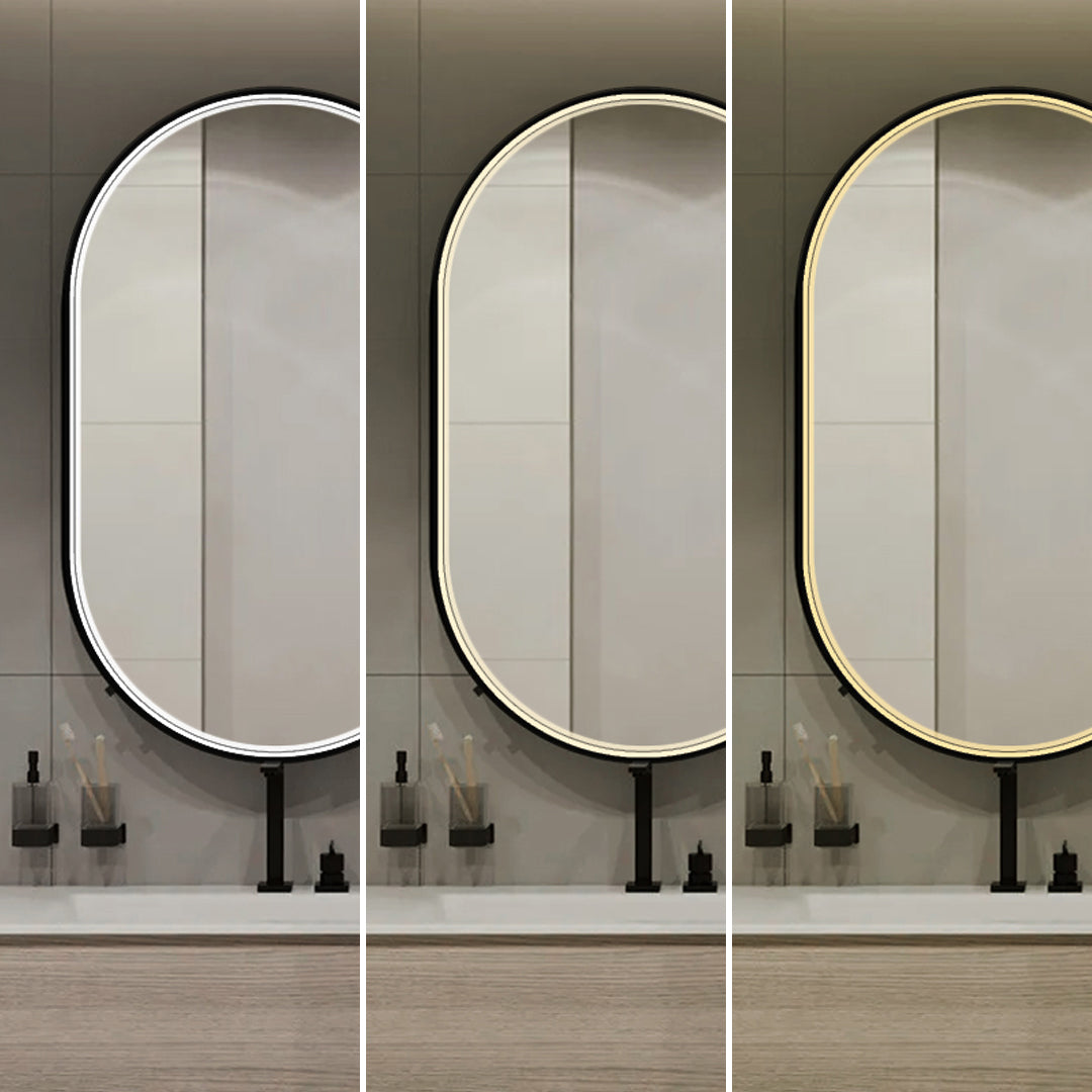 Oglinda LED Ovala Functie Dezaburire Touch si 3 Lumini 50x90cm