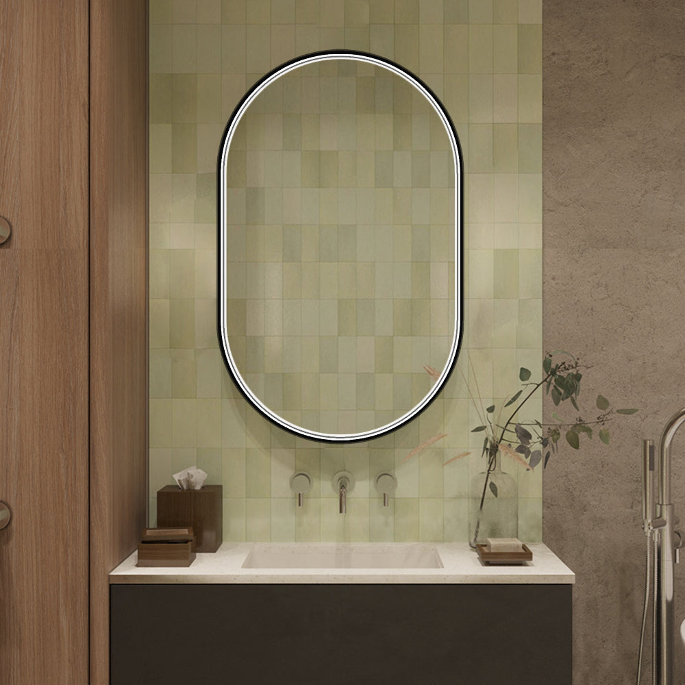 Oglinda LED Ovala Functie Dezaburire Touch si 3 Lumini 50x90cm