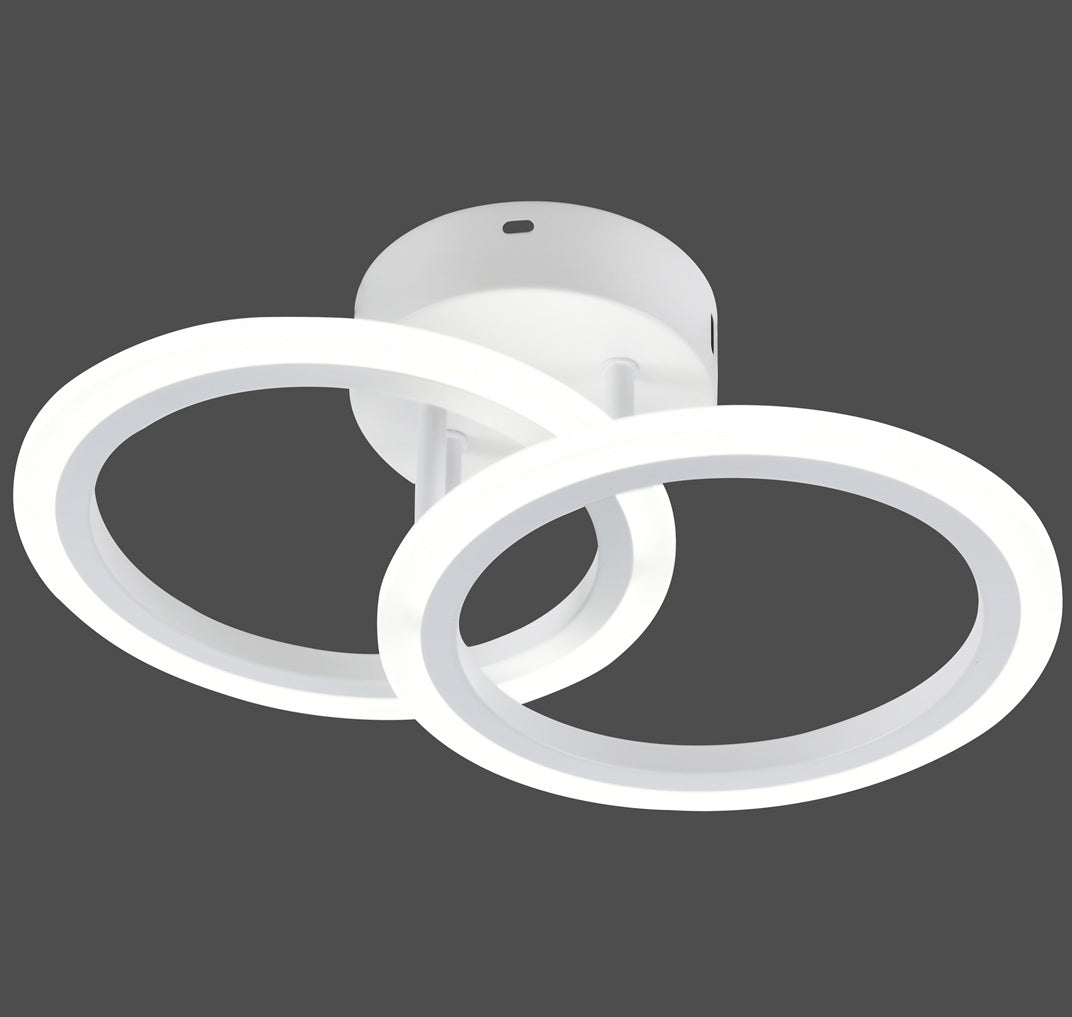 Lustra LED 1+1 Circle Design Alb Echivalent 300W Telecomanda