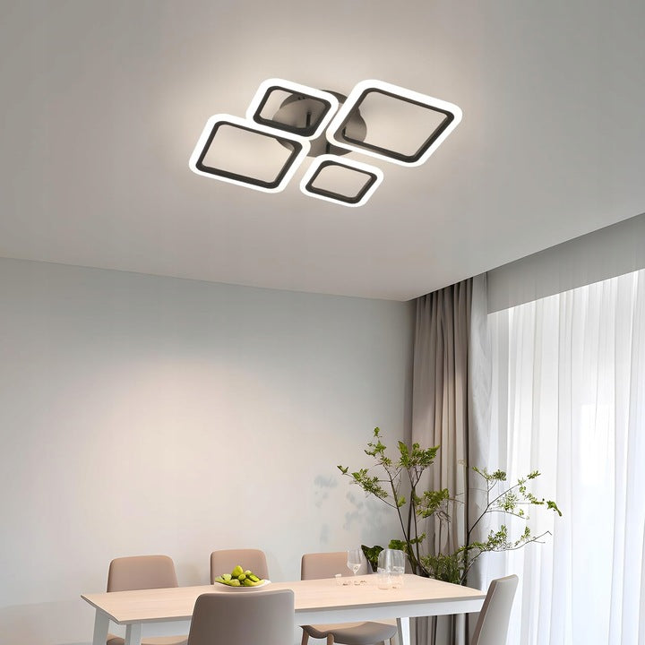 Lustra LED 2+2 DIAMOND Black Echivalent 350W Telecomanda