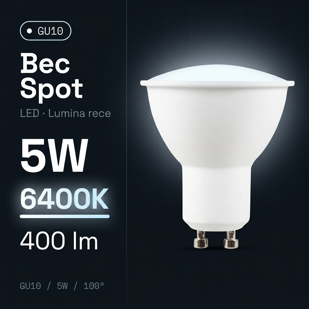 Bec LED Spot Polar Spot Mat GU10 Lumina Rece 5W Echivalent 35W
