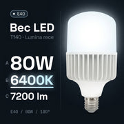 Bec LED Industrial Polar T140 Mat E40 Lumina Rece 80W Echivalent 500W