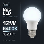 Bec LED A60 Mat E27 Lumina Rece 12W Echivalent 75W
