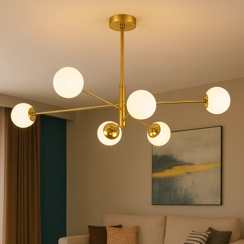 Lustra Suspendata SLACO Gold Abajur MAT