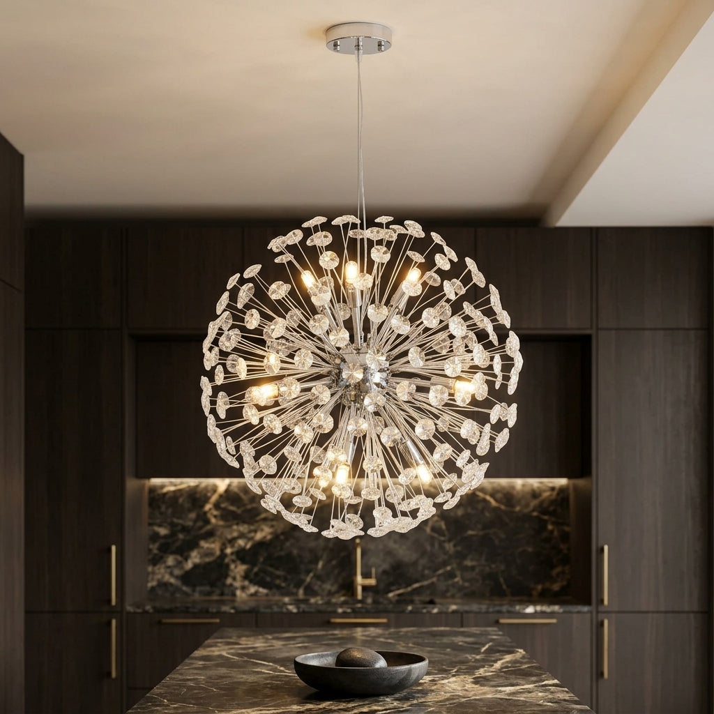Lustra Suspendata Crystal Dandelion Silver