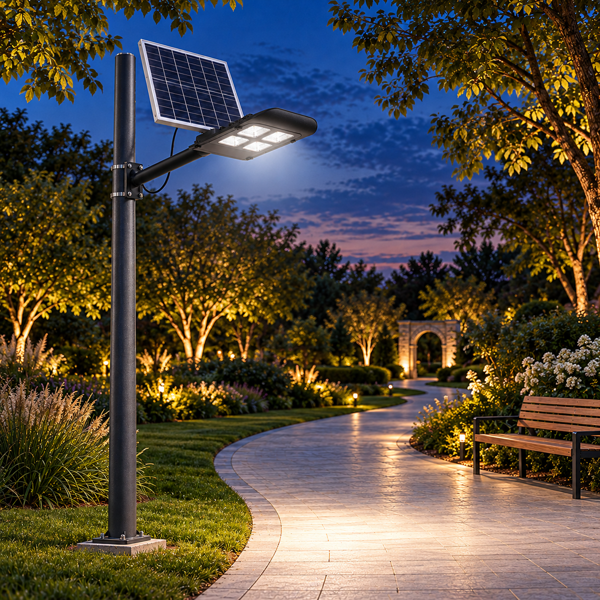 Lampa LED Premium 200W Iluminat Stradal Solara Cu Brat Inclus Telecomanda