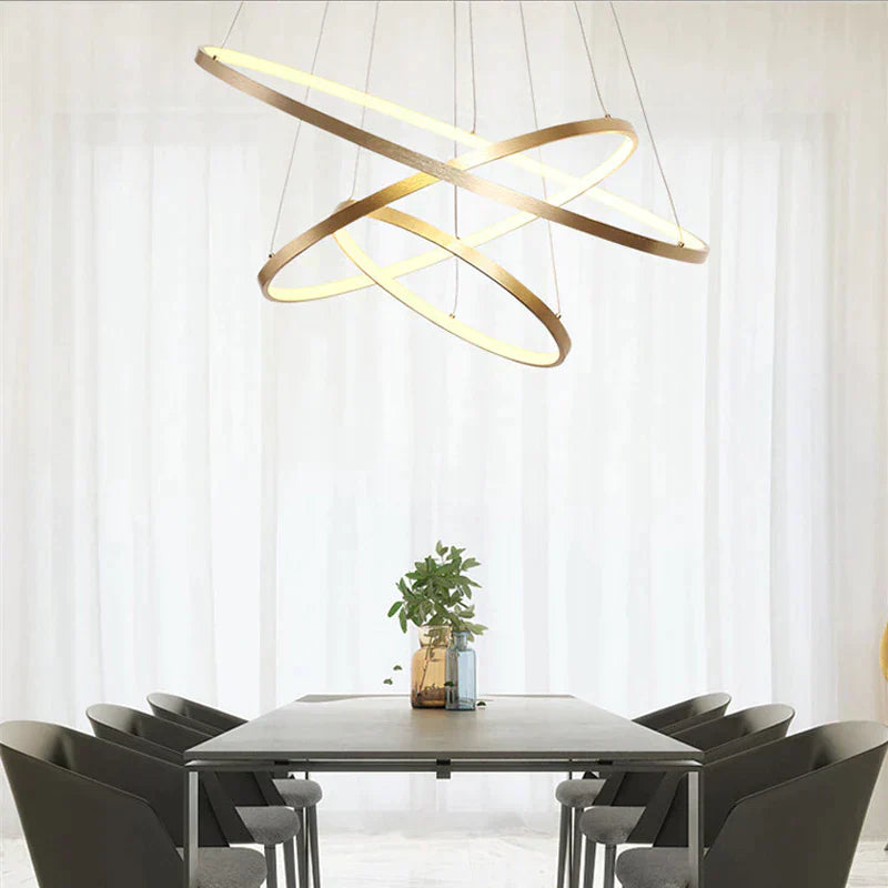 Lustra LED WONDER Gold 3 Segmente Echivalent 600W Telecomanda