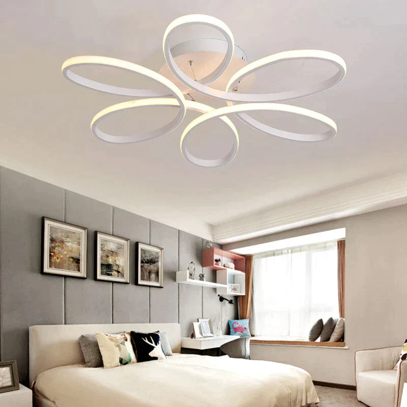 Lustra LED DAISY Alba Echivalent 800W Telecomanda