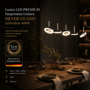 Lustra LED PREMIUM Suspendata Liniara SILVER GUANO Echivalent 400W