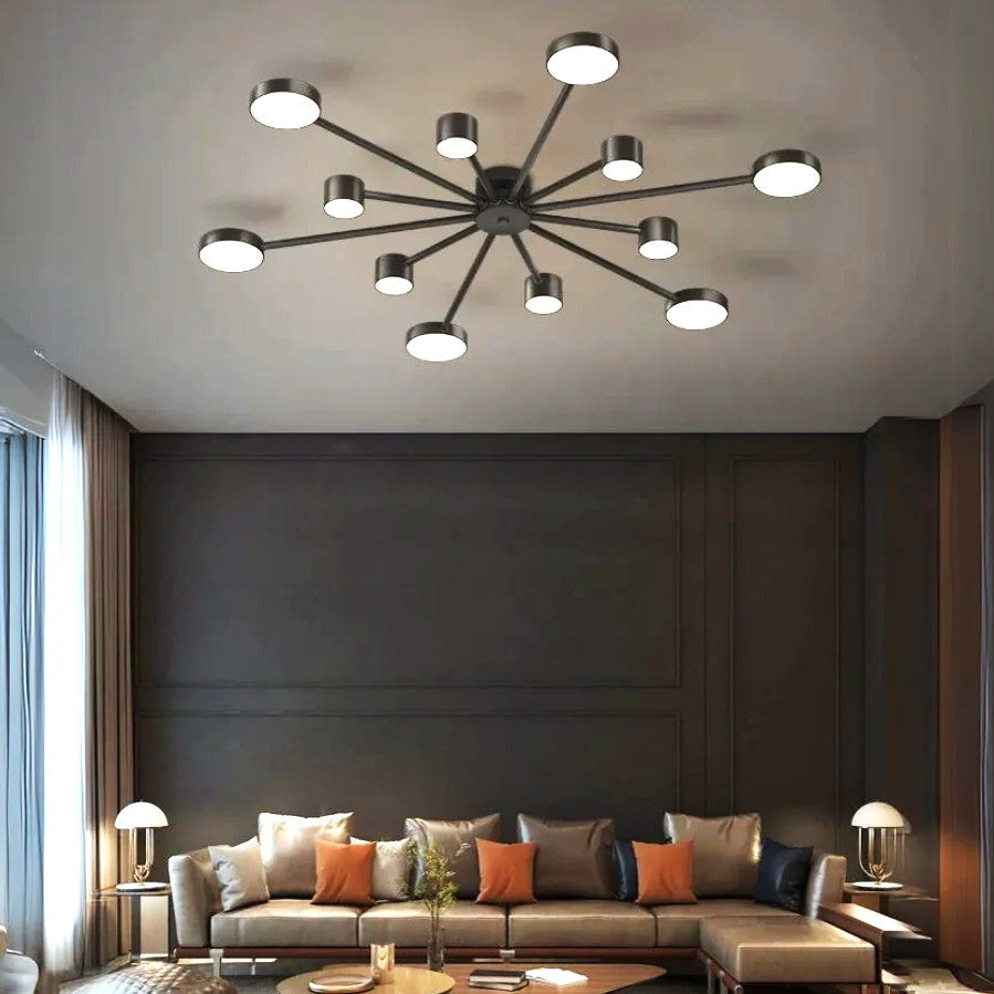 Lustra LED Nordic Style WEB Black Echivalent 600W Telecomanda G3867