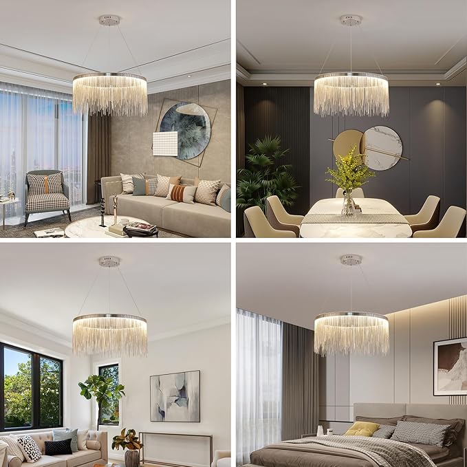 Lustra LED Suspendata Silver Chains Deluxe