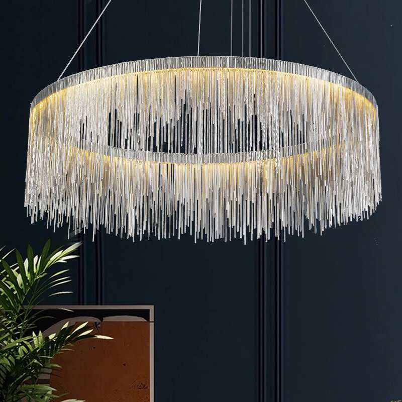 Lustra LED Suspendata Silver Chains Deluxe