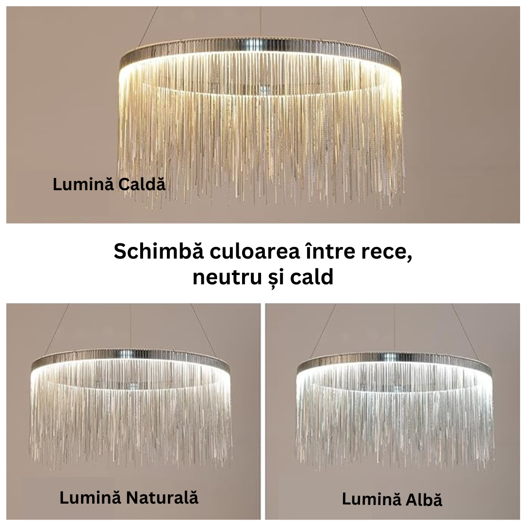 Lustra LED Suspendata Silver Chains Deluxe