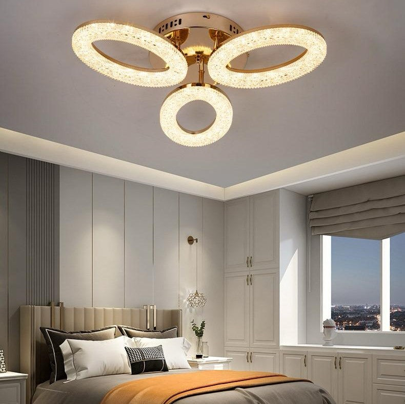 Lustra LED Golden 3 Ovals Echivalent 250W Telecomanda