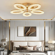 Lustra LED Golden 5 Ovals Echivalent 400W Telecomanda