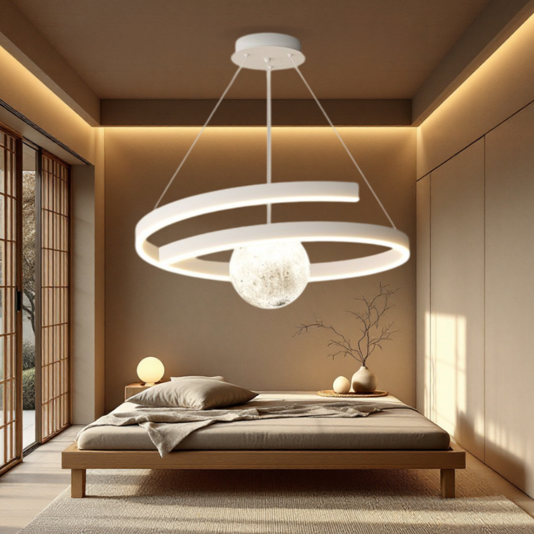 Lustra LED Suspendata INFINITY SPHERE Alba Echivalent 500W