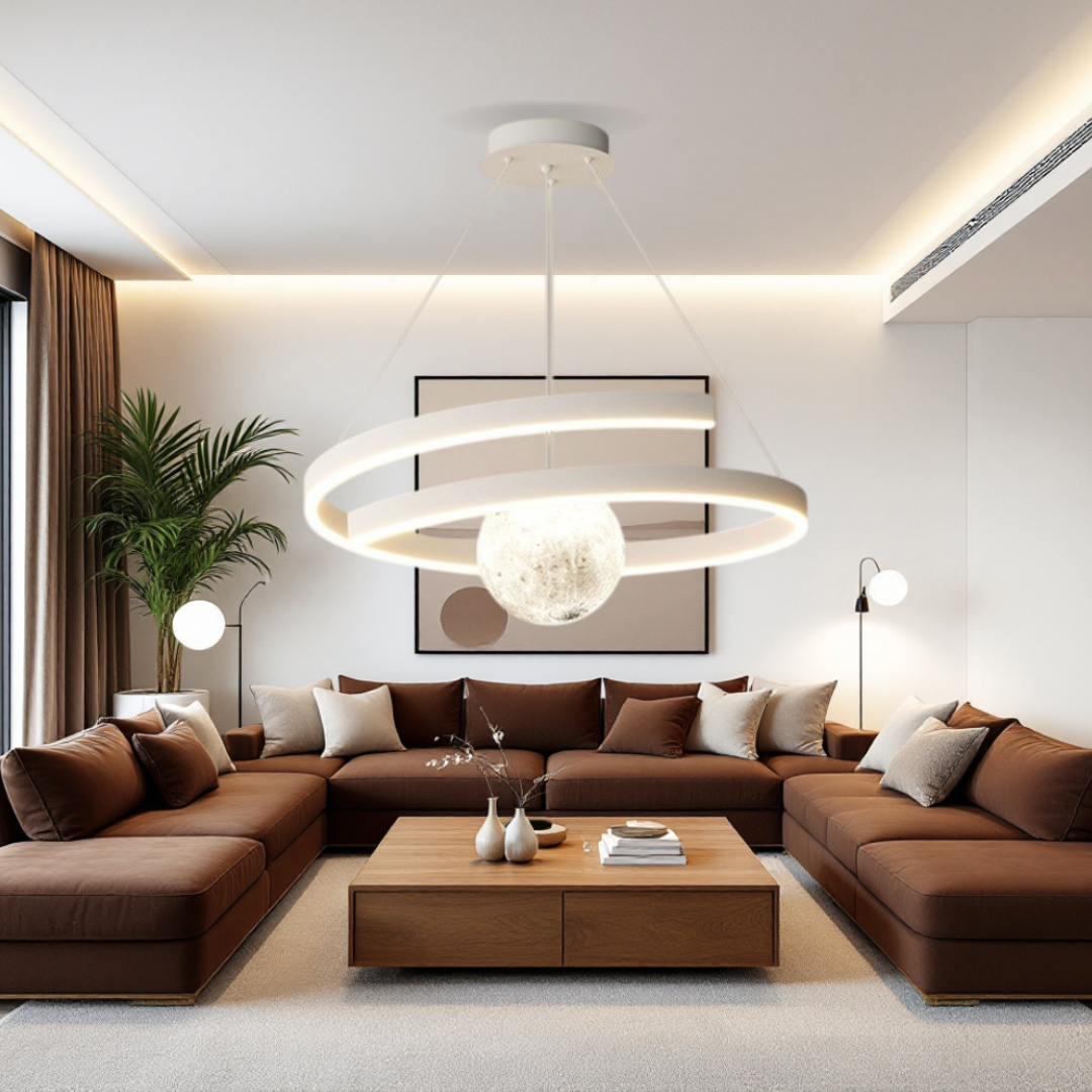 Lustra LED Suspendata INFINITY SPHERE Alba Echivalent 500W