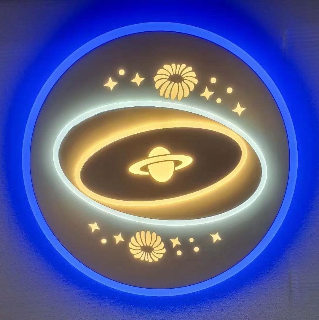 Lustra LED 60W Saturn RGB 30CM Echivalent 200W