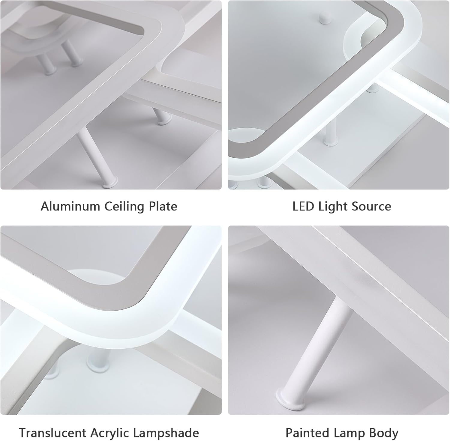 Lustra LED 4 + 1 SQUARE Alb Echivalent 400W Telecomanda ALBA / SQUARE DESIGN Lighting Fixtures