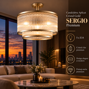 Candelabru Aplicat Cristal Gold SERGIO Premium 5 x E14
