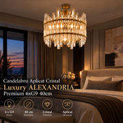 Candelabru Aplicat Cristal Luxury ALEXANDRIA 40cm Premium