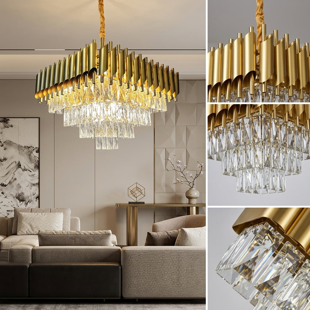Candelabru Cristal GOLD PANTHER 8xE14 500mm