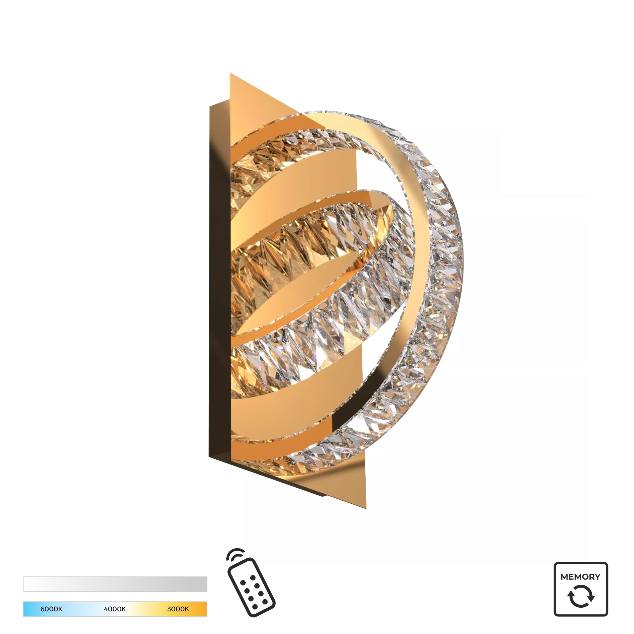 Aplica LED PREMIUM Cristal TULA GOLD Telecomanda by ZumaLine
