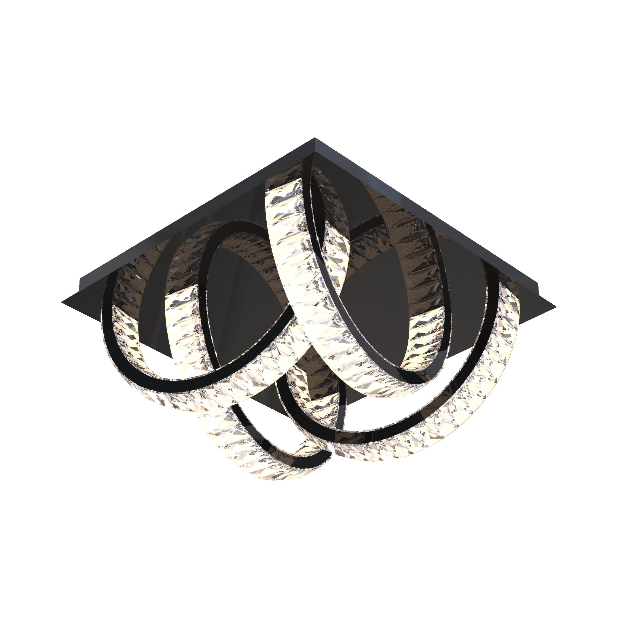 Lustra LED Cristal PREMIUM Aplicata TULA BLACK Echivalent 300W Telecomanda
