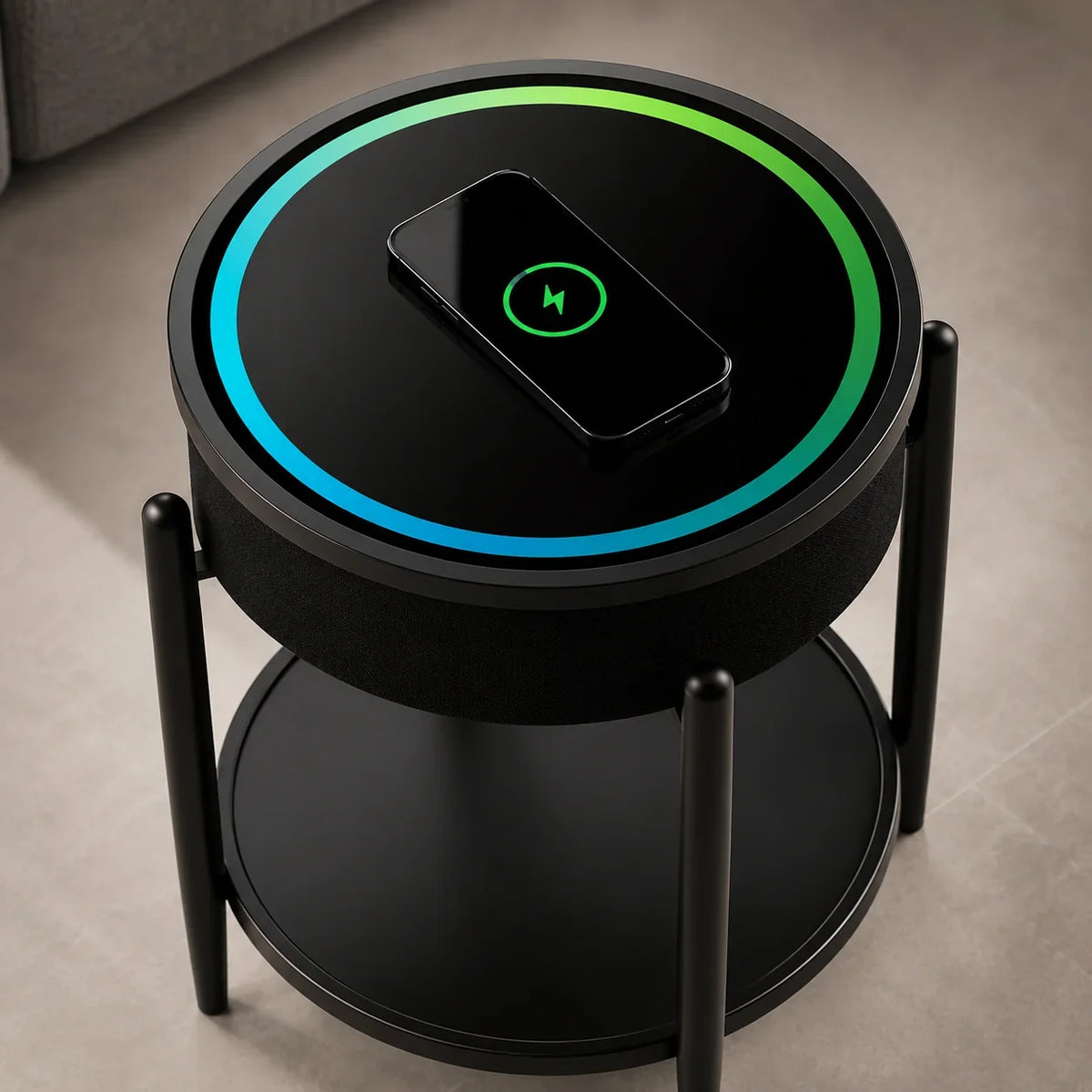 Masuta LED RGB SMART PREMIUM Incarcare Wireless | Boxa Bluetooth | USB | TWS | Control Touch